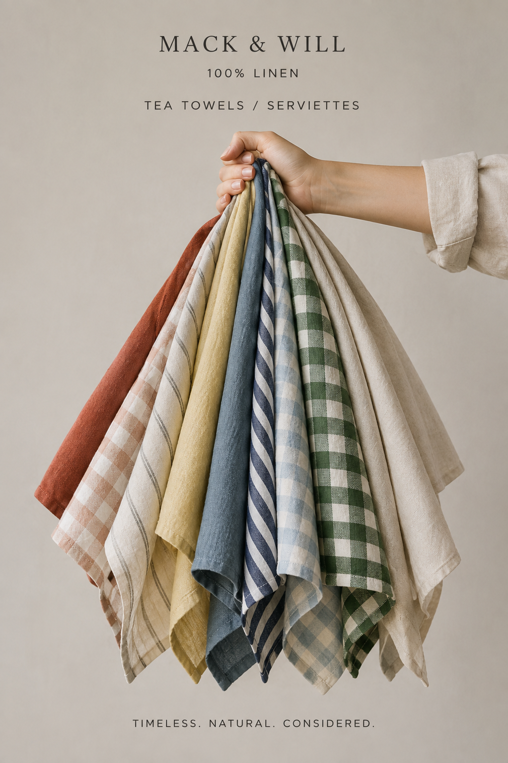 100% Linen Serviette / Tea Towel - Set of 4